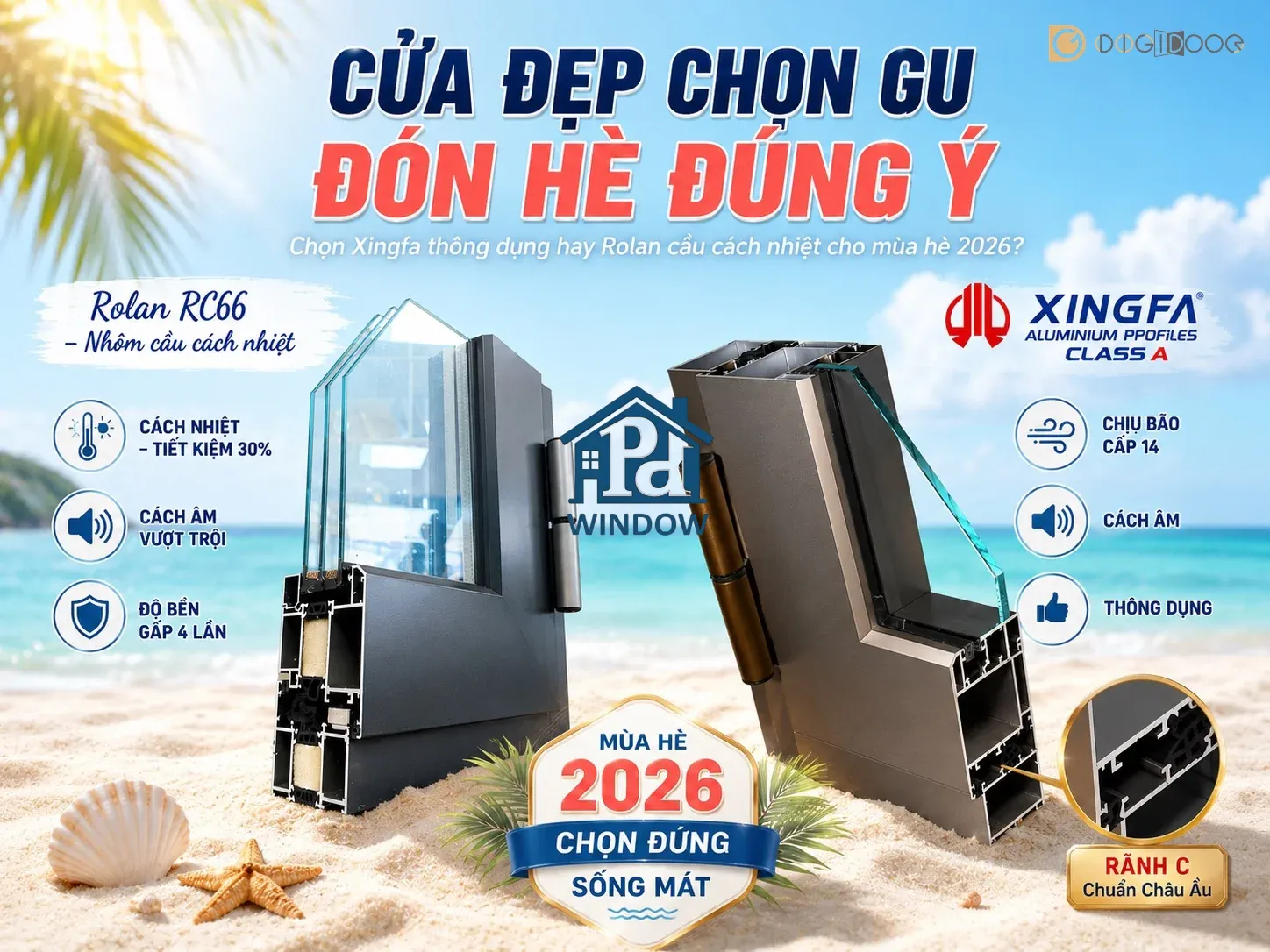 Nhôm Rolan và Xingfa Class A: So Sánh Chi Tiết 2026